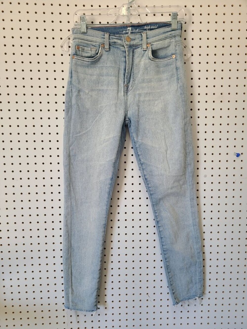 7 For All Mankind Womens High-Waist Light Wash Skinny Jeans Size 27
